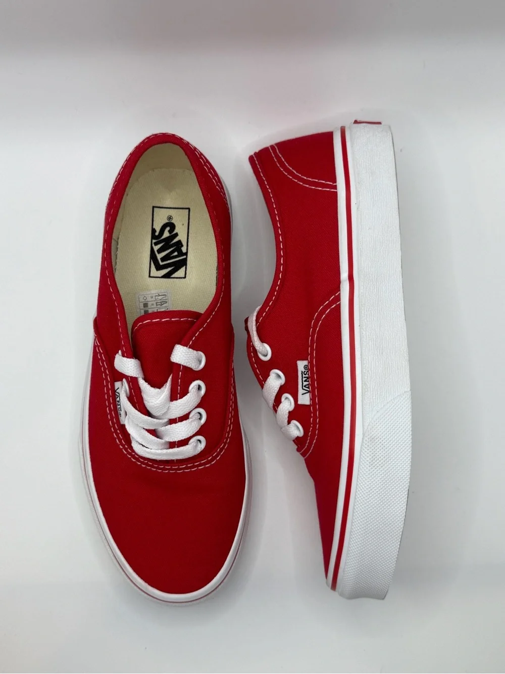 Vans Classic Red Canvas Sneakers with White Laces